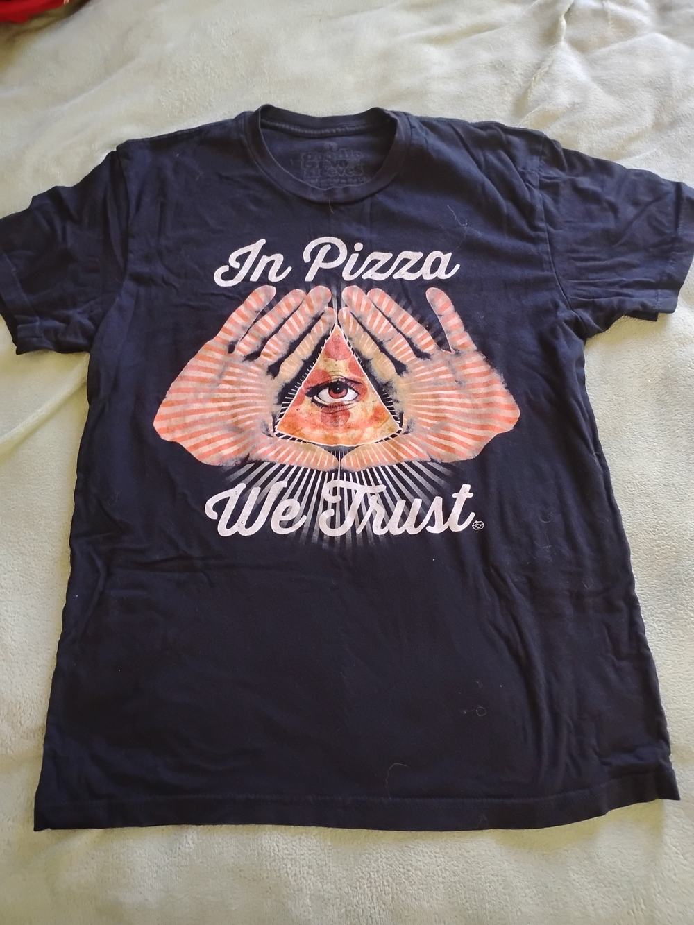 In Pizza We Trust Graphic Tee - Navy
